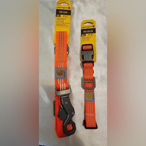 Carhartt Hunter Orange Reflective Dog Collar (M) & Matching Leash (L)